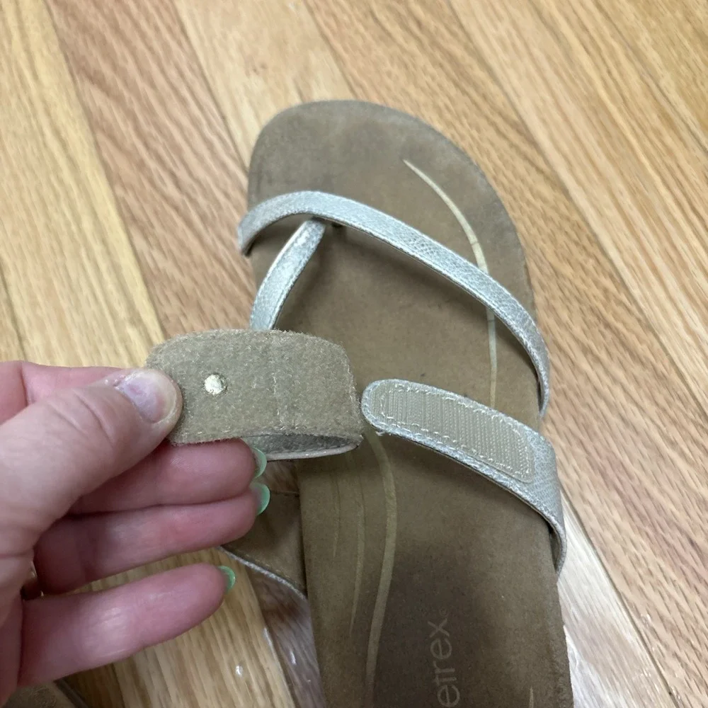 Aetrex Izzy Orthopedic Comfortable Leather Memory Foam Slide Sandals‎ for Women